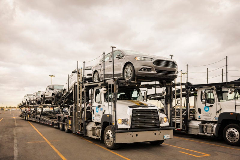 transport vehicle loaded with cars